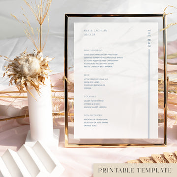 Laguna Bar Menu Sign Template