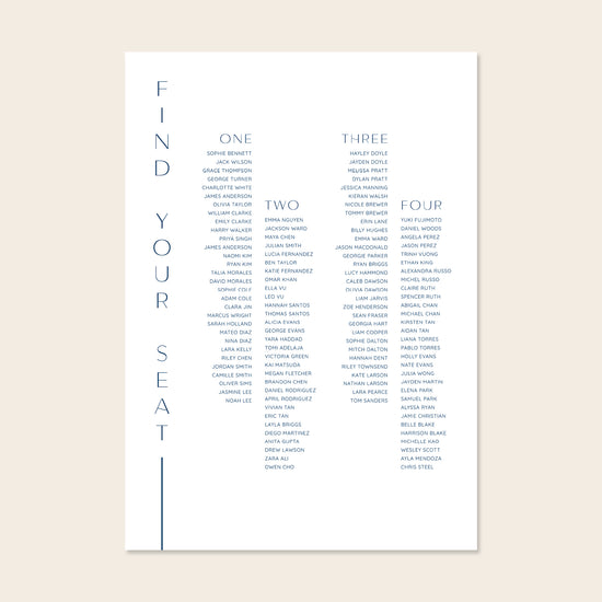 Wedding seating plan template design on a beige background.