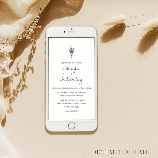 Lavande Digital Wedding Invitation Template