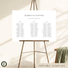 Lumen 3-Table Long Tables Wedding Seating Chart Template (Landscape)