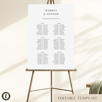 Lumen 6-Table Long Tables Wedding Seating Chart Template