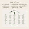 Lyra 10-Table Wedding Seating Chart Template (Landscape) (US)