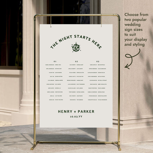 Lyra 3-Table Long Tables Wedding Seating Chart Template (US)