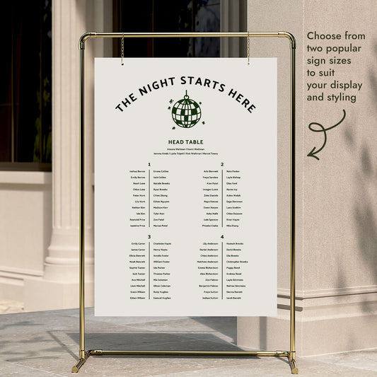 Lyra 4-Long Tables Wedding Seating Chart Template