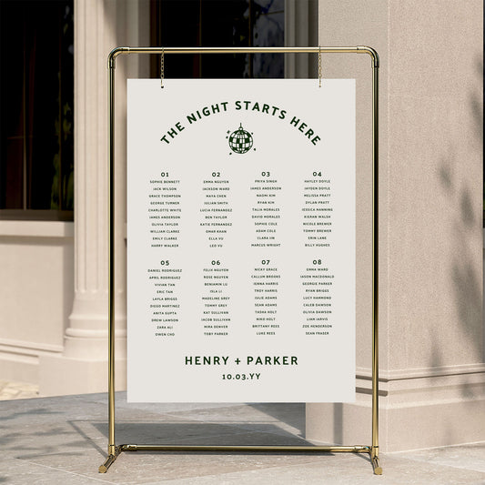 Lyra 8-Table Wedding Seating Chart Template