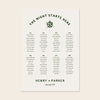 Lyra 8-Table Wedding Seating Chart Template
