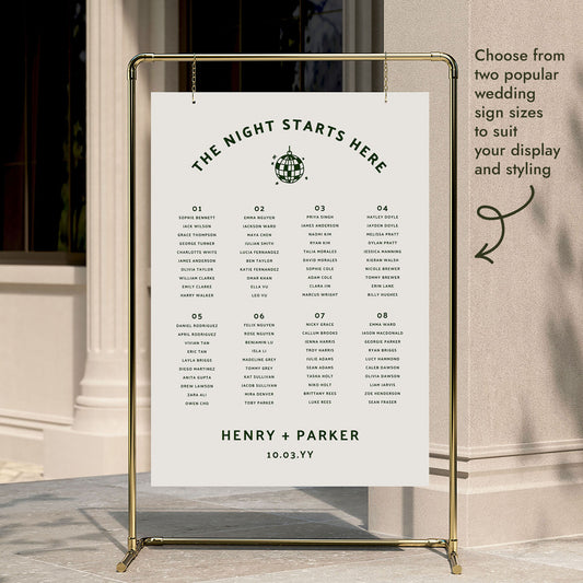 Lyra 8-Table Wedding Seating Chart Template (US)