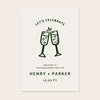 Engagement party welcome sign template design on a beige background.
