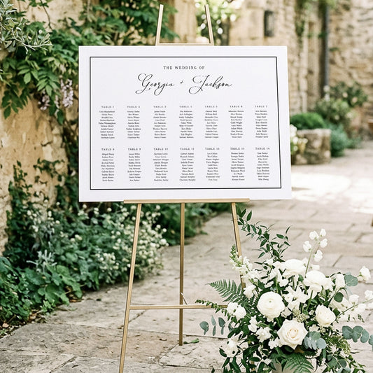 Maison 14-Table Wedding Seating Chart Template (Landscape)