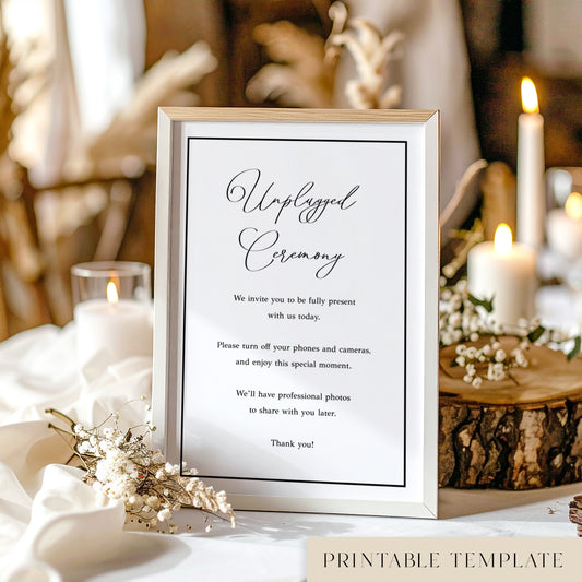 Maison Unplugged Ceremony Sign Template