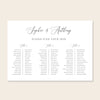 Marais 3-Table Long Tables Wedding Seating Chart Template (Landscape)