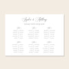 Marais 6-Table Long Tables Wedding Seating Chart Template (Landscape)