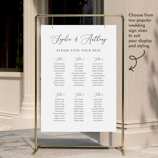 Marais 6-Table Wedding Seating Chart Template