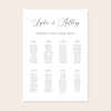 Marais 8-Table Wedding Seating Chart Template