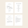 Four A5 wedding Mass ceremony booklet pages shown together, including the cover and interior layouts.