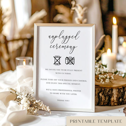 Marais Unplugged Ceremony Sign Template