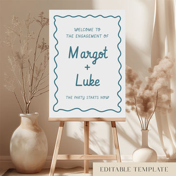 Margot Engagement Party Welcome Sign Template (US)