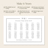 Mayfair 12-Table Wedding Seating Chart Template (Landscape)