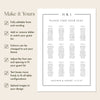 Mayfair 12-Table Wedding Seating Chart Template