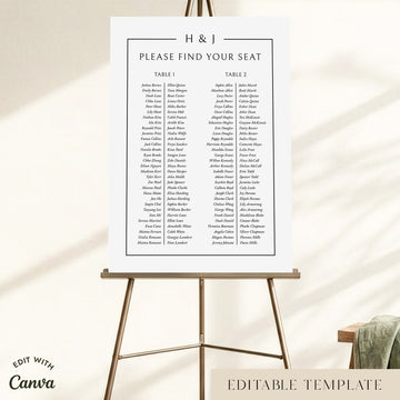 Mayfair 2-Long Tables Wedding Seating Chart Template