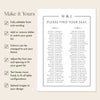 Mayfair 2-Long Tables Wedding Seating Chart Template