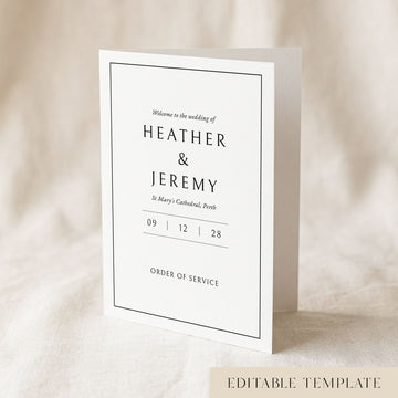 Mayfair 4-Page Catholic Wedding Program Template