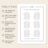 Mayfair 6-Table Long Tables Wedding Seating Chart Template