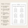 Mayfair 6-Long Tables Wedding Seating Chart Template