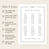 Mayfair 6-Table Wedding Seating Chart Template