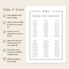 Mayfair 6-Table Wedding Seating Chart Template