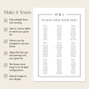 Mayfair 9-Table Wedding Seating Chart Template