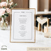 Mayfair Bar Menu Sign Template