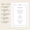 Mayfair Bar Menu Sign Template