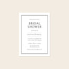 Bridal shower invitation template design on a beige background.
