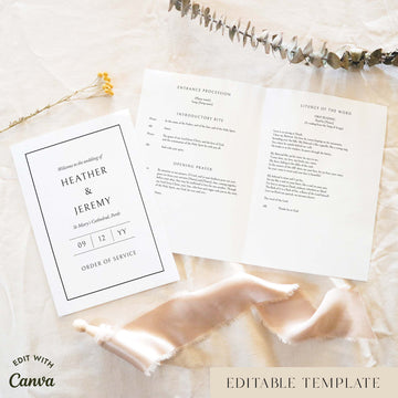 Mayfair 16-Page Catholic Wedding Program Template