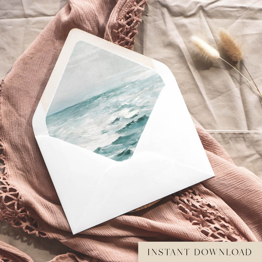 Ocean Printable Envelope Liners