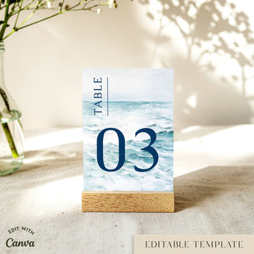 Ocean Table Numbers Template