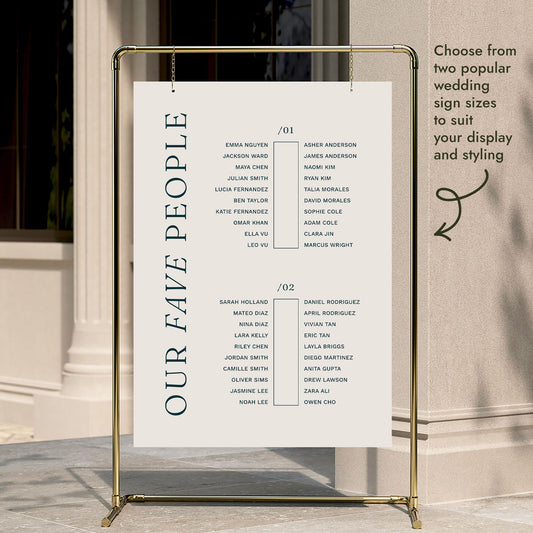 Palais 2-Table Long Tables Wedding Seating Chart Template