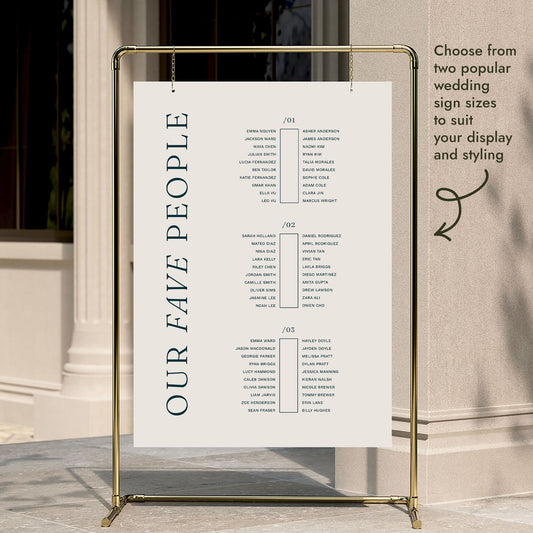 Palais 3-Table Long Tables Wedding Seating Chart Template