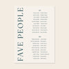 Printable 2-table wedding seating chart template design with names on a beige background.