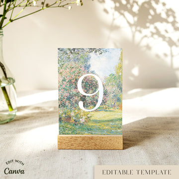 Parc Monceau Table Numbers Template