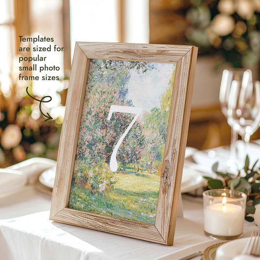 Parc Monceau Table Numbers Template