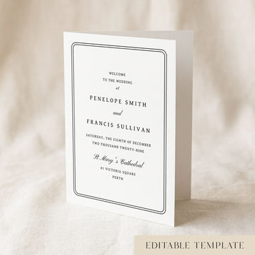Parlour 4-Page Catholic Wedding Program Template
