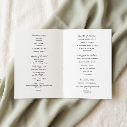 Parlour 4-Page Catholic Wedding Program Template