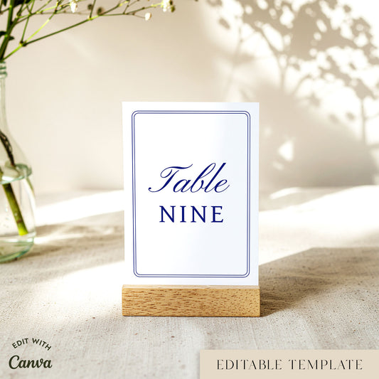 Parlour Table Numbers Template
