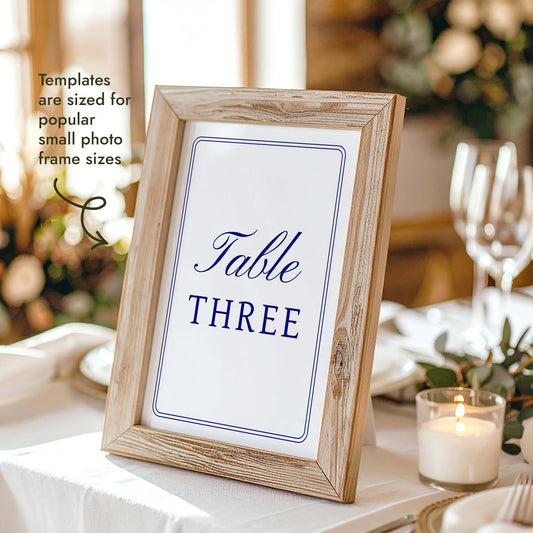 Parlour Table Numbers Template