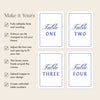 Parlour Table Numbers Template