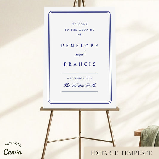 Parlour Wedding Welcome Sign Template