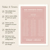 Renard 3-Long Tables Wedding Seating Chart Template