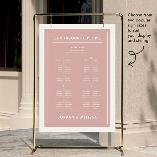 Renard 4-Long Tables Wedding Seating Chart Template